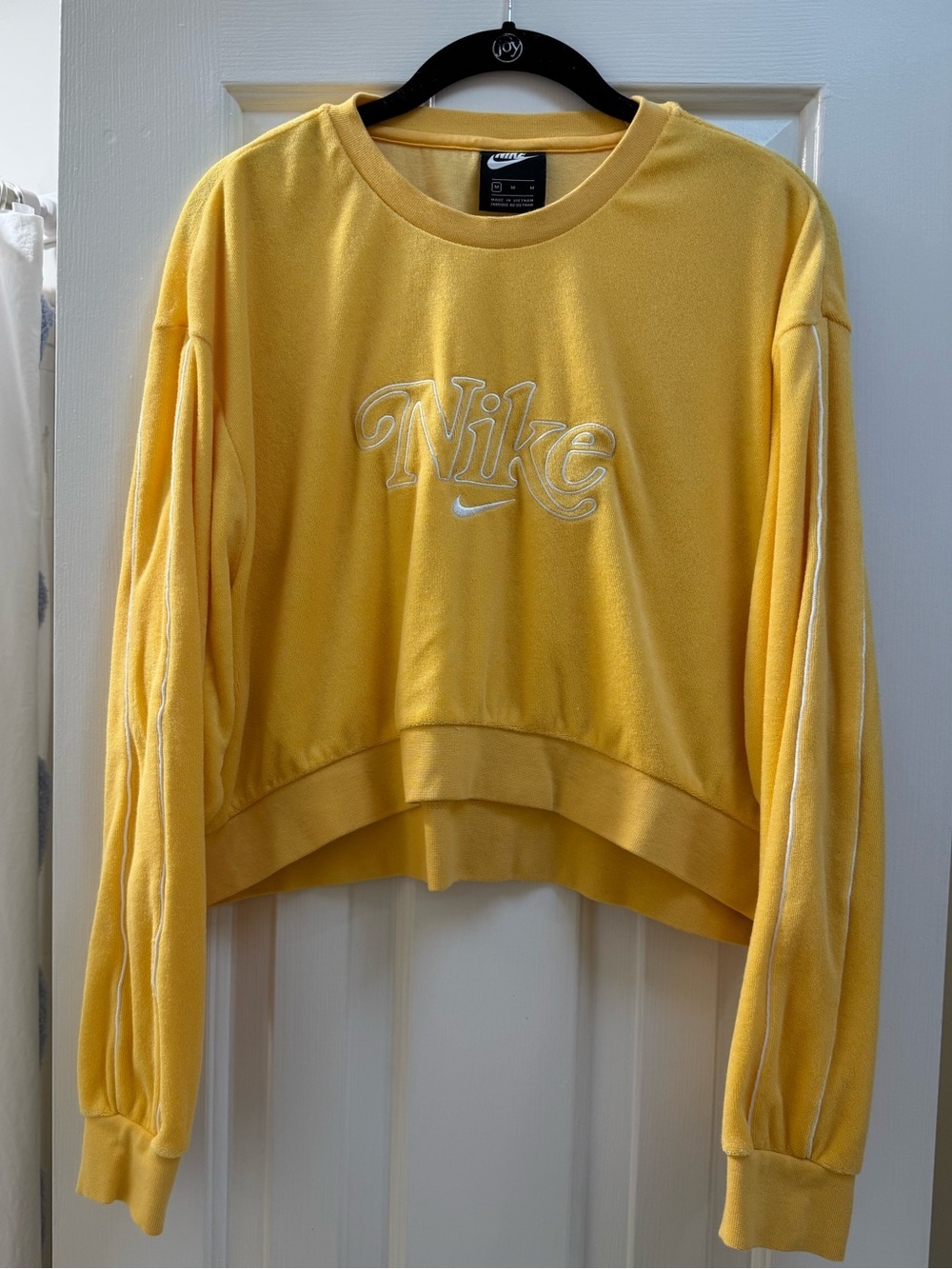 Nike Terry Cloth Velour Cropped Sweatshirt M Y2K Athleisure